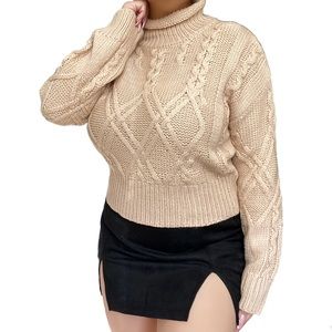 Cable Knit Turtle Neck Sweater